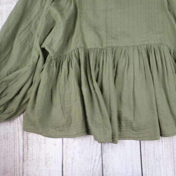 BANANA REPUBLIC Women M Balloon Long Sleeve Top Embroidered Peasant Blouse - Picture 5 of 8